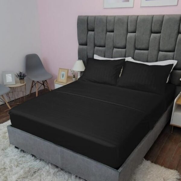 SÁBANA COLOR NEGRO DE 300 A 500 HILOS